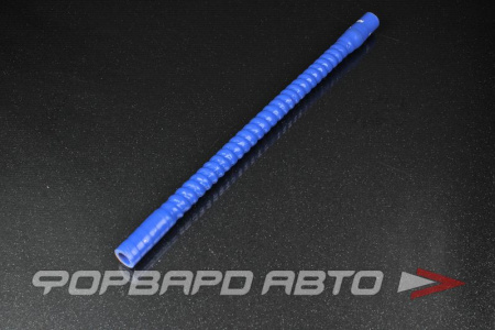 Патрубок силиконовый 16 мм, L=500 мм, гофрированный синий  
