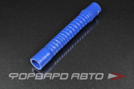 Патрубок силиконовый 32 мм, L=300 мм, гофрированный, синий  